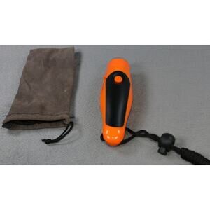 Electronic Whistle Handheld Loud Orange and Black with Lanyard Three Tone Noise
